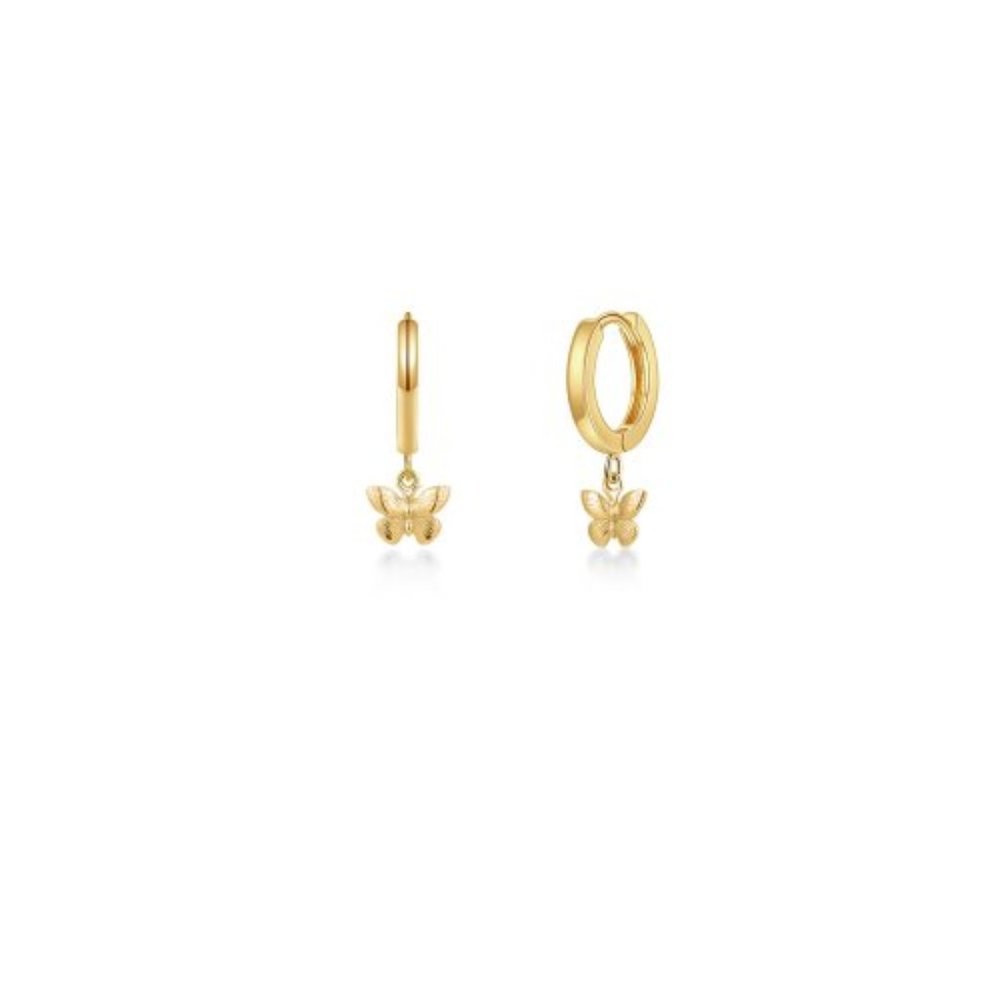 NWT Lexi Butterfly Huggie // 10kt Solid Gold